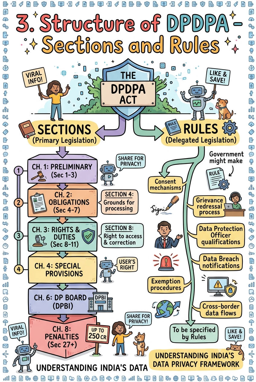 3: Structure of DPDPA - Sections and Rules